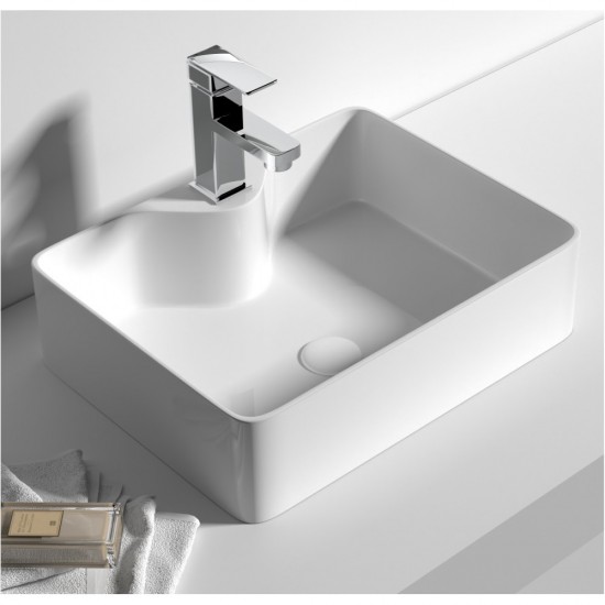 480*370*130mm Above Counter Square White Ceramic Basin Counter Top Wash Basin